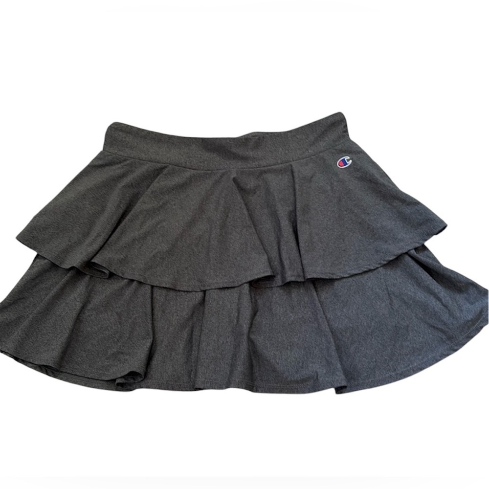 Champion Heathered Gray Ruffled Layered Skirt Skort